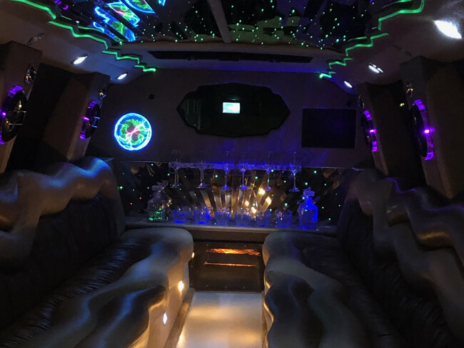 Party buses with HDTVs